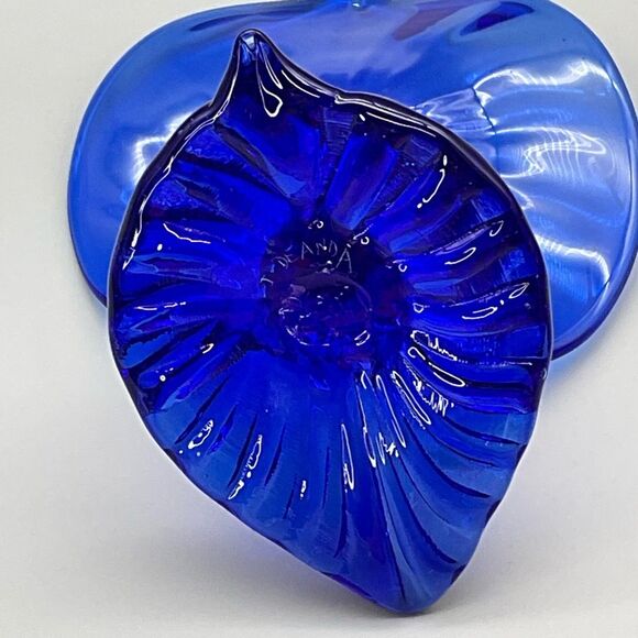 Jack in the Pulpit Vintage Cobalt Blue Studio Art Glass Signed J Deanda - Picture 12 of 12